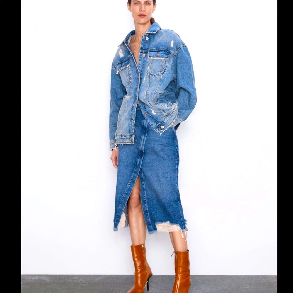 Zara wrap denim skirt